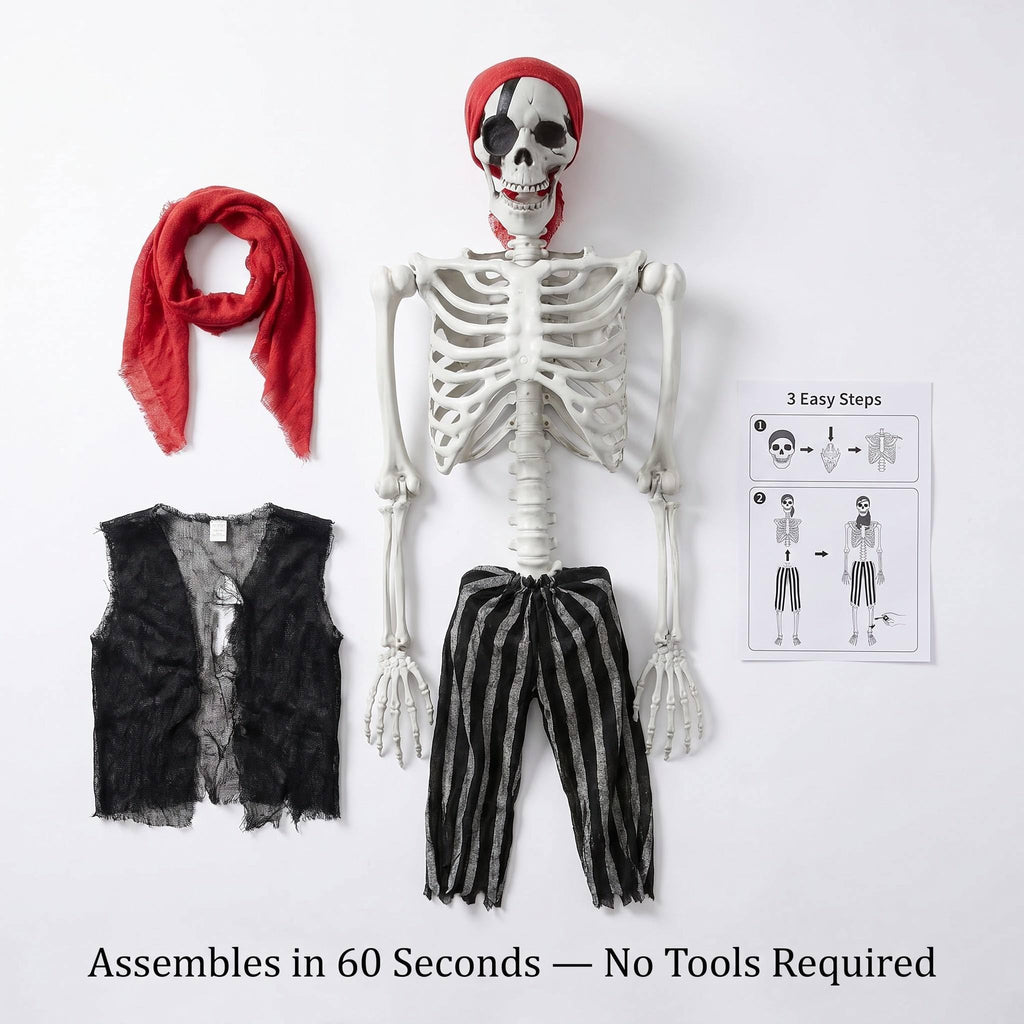 Life Size Pirate Skeleton Halloween Decoration T147810