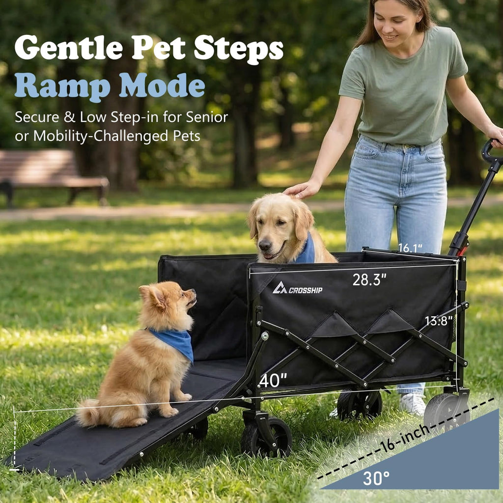 Folding Pet Wagon with Pet Pad E5686