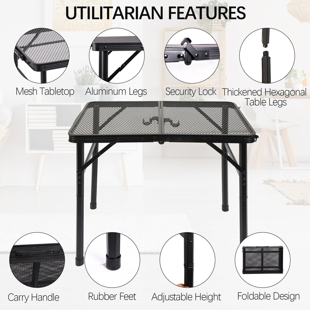 Portable Small Folding Metal Camping Table 23” x 15” M17180