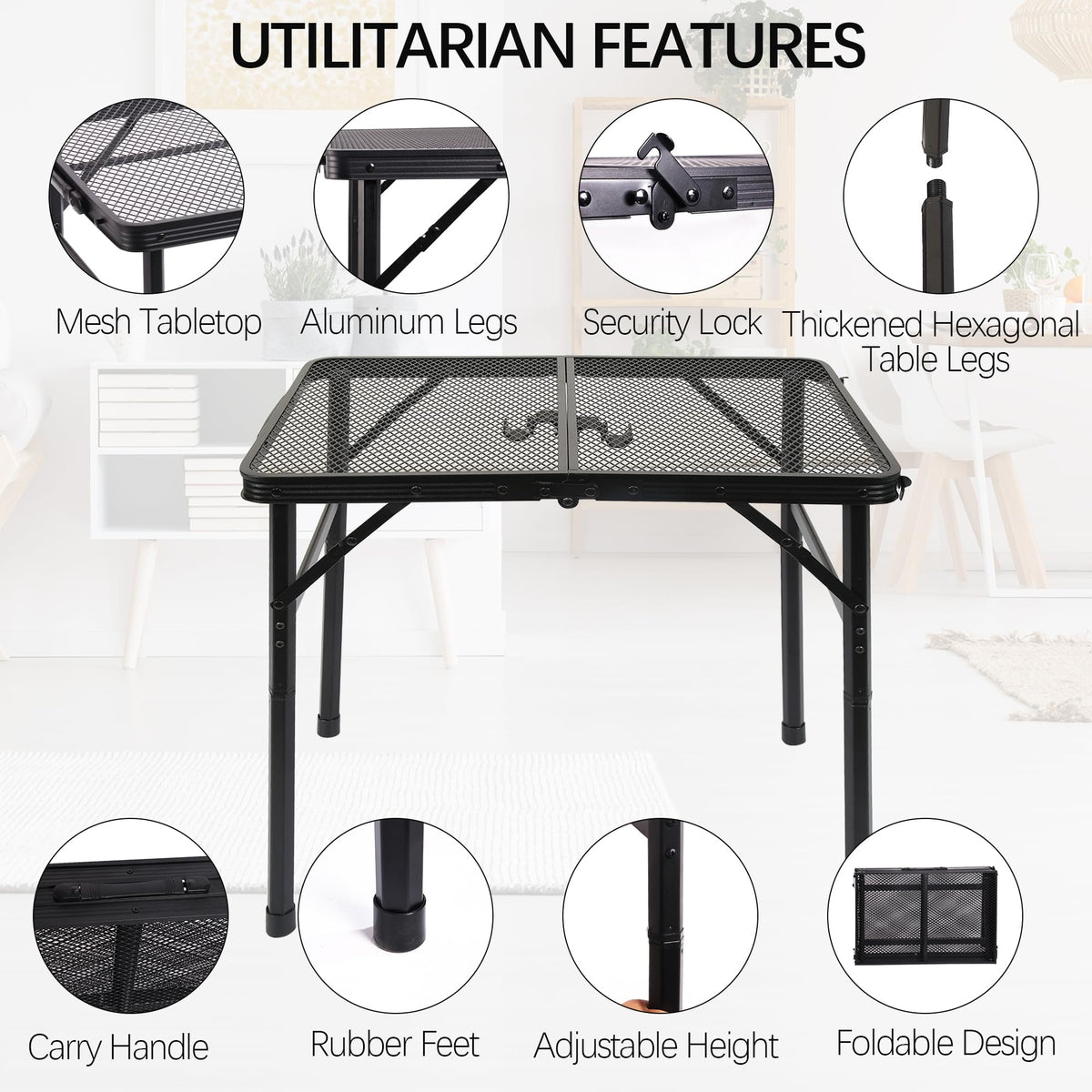Portable Small Folding Metal Camping Table 23” x 15” M17180