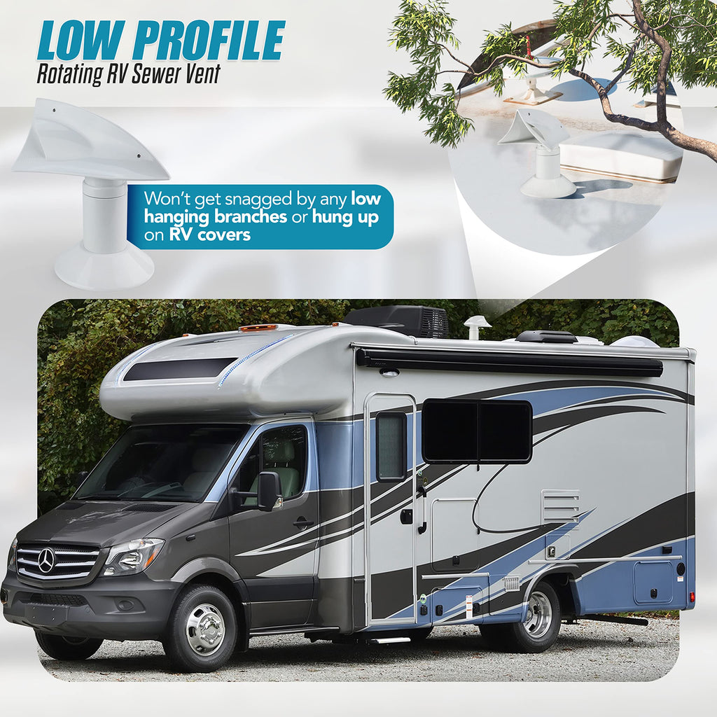 White 1 Pack RV Rotating Sewer Vent K5548