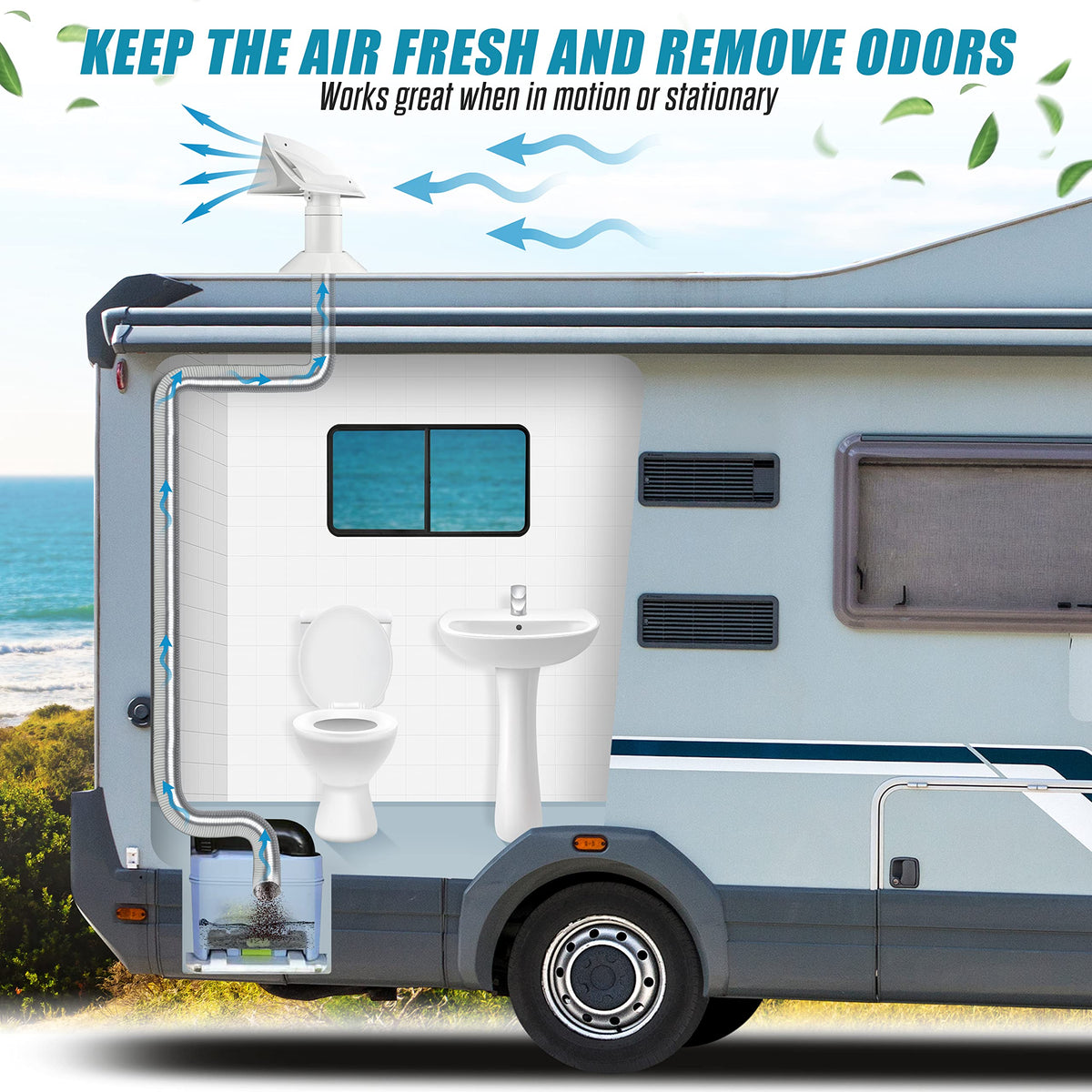 White 1 Pack RV Rotating Sewer Vent K5548