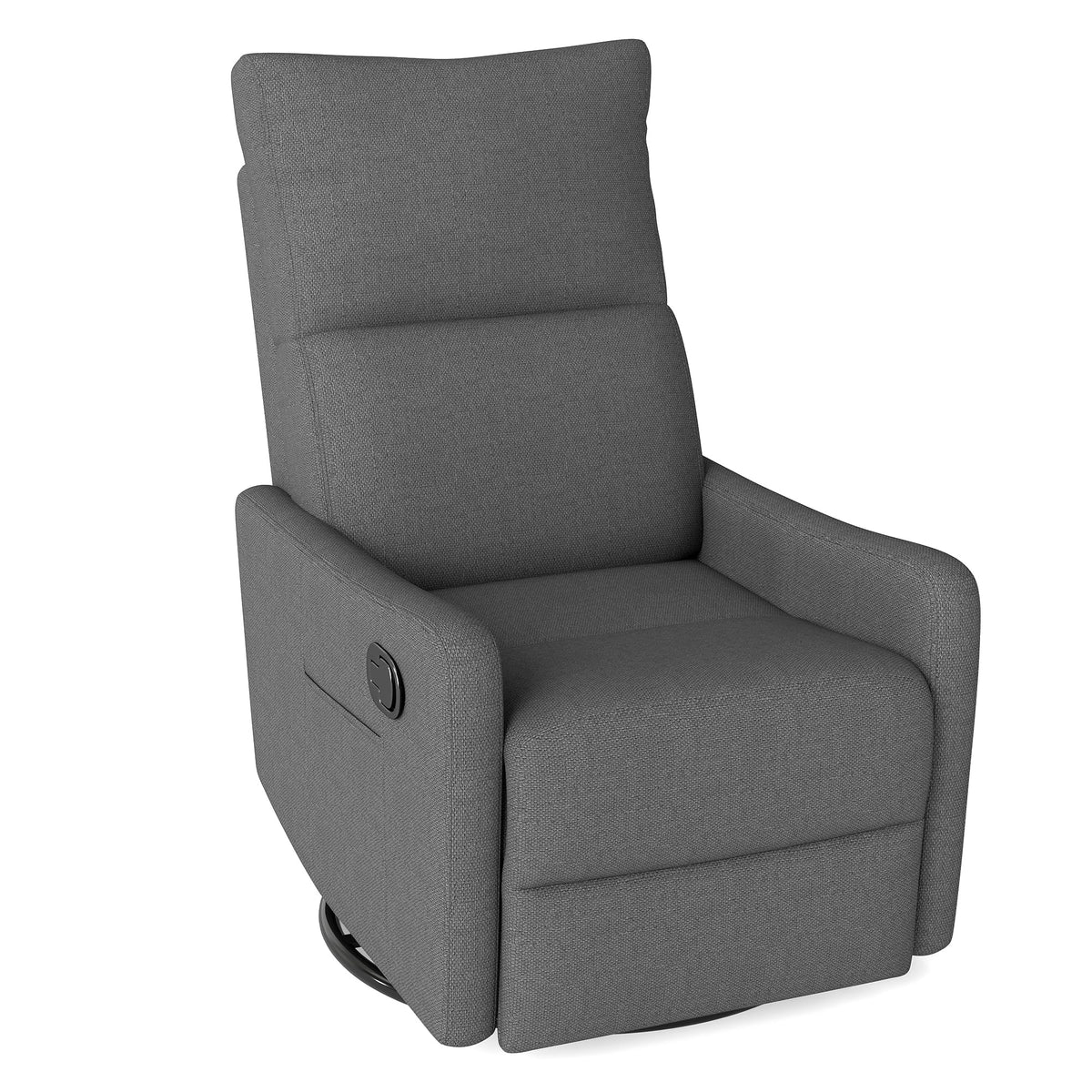 Dark Gray Swivel Rocker Recliner Chair T9177