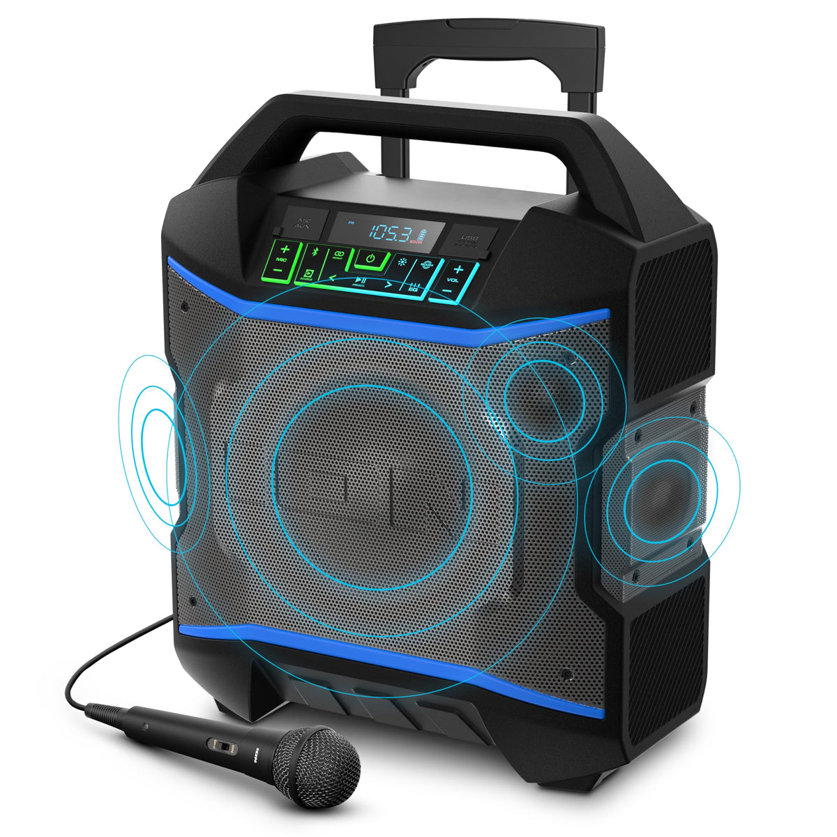 120W Bluetooth Outdoor Speaker with Wheels C71579